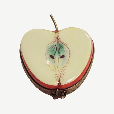 Half Apple Porcelain Trinket Box Porcelain Limoges fruit vegetable French Trinket Box