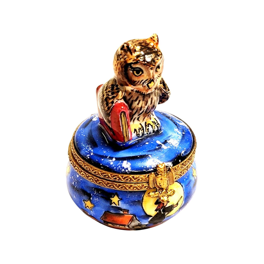 Halloween Owl Limoges Box Porcelain Limoges halloween bird French Trinket Box