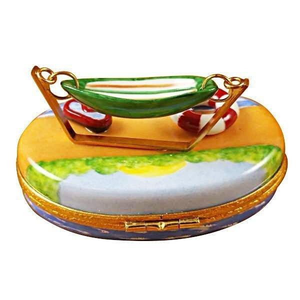 Hammock on Beach limoges box Porcelain Limoges French Trinket Box