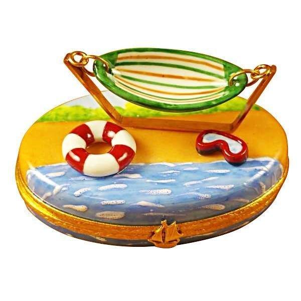 Hammock on Beach limoges box Porcelain Limoges French Trinket Box