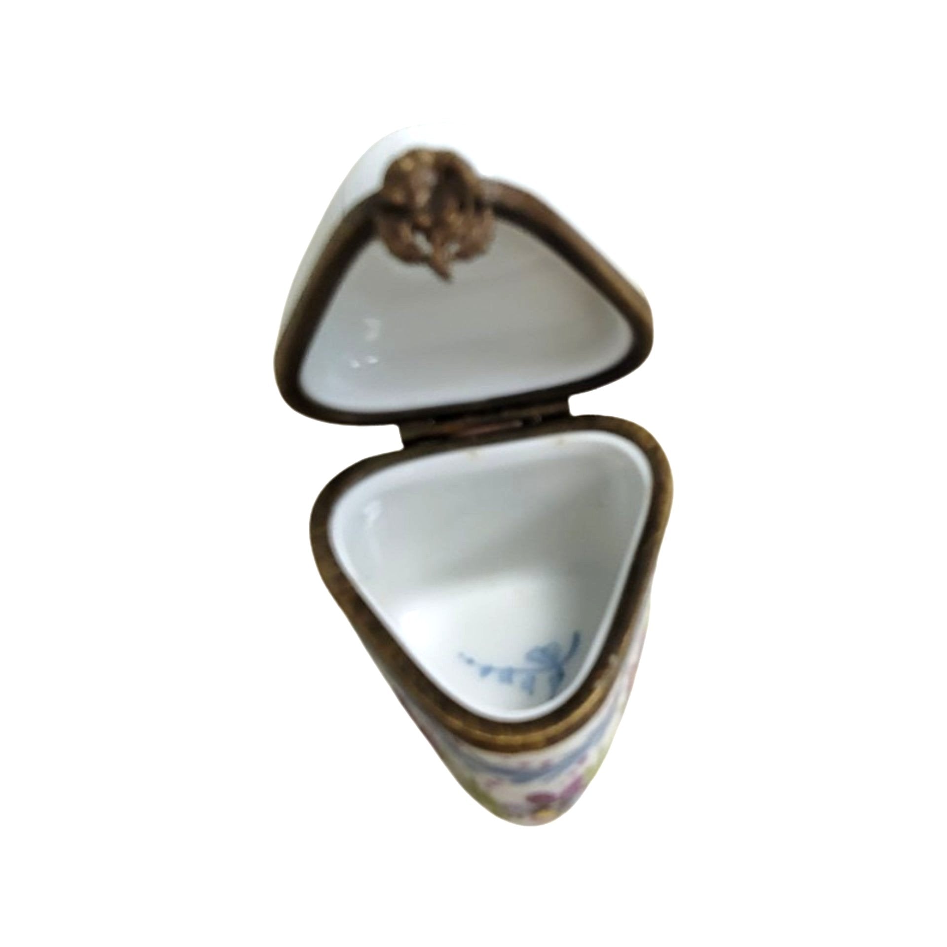 Hand-Painted Blue Floral Pill Box Porcelain Limoges LIMOGES BOXES traditional French Trinket Box