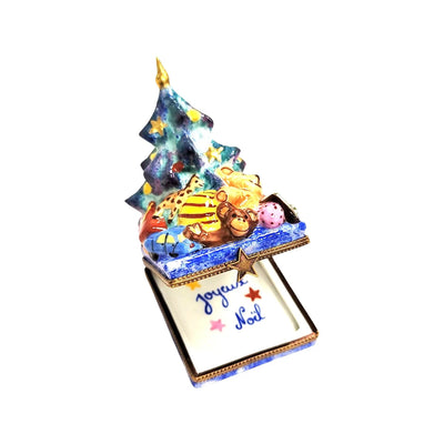 Hand Painted Christmas Tree Box Porcelain Limoges christmas tree French Trinket Box
