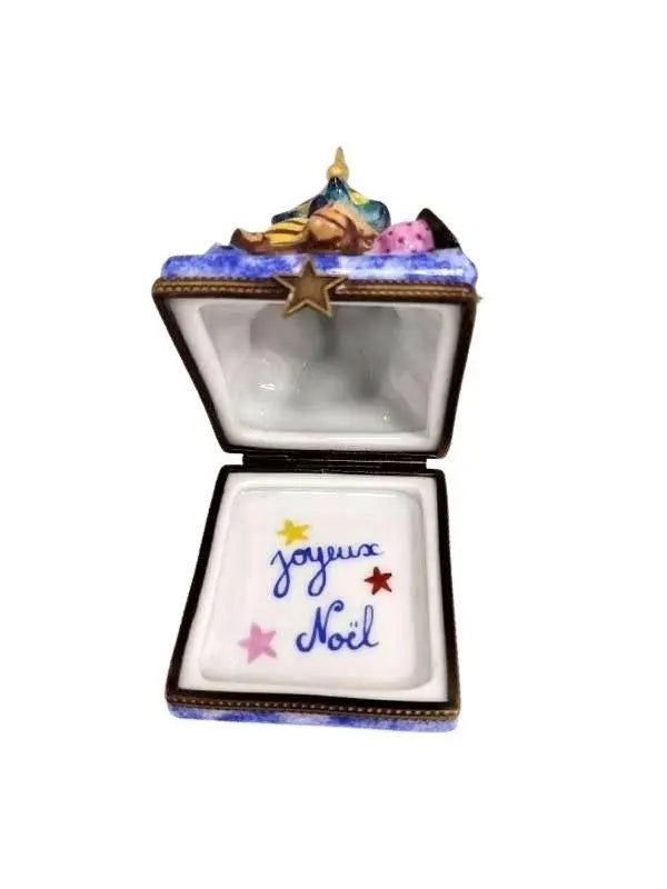 Hand Painted Christmas Tree Box Porcelain Limoges christmas tree French Trinket Box