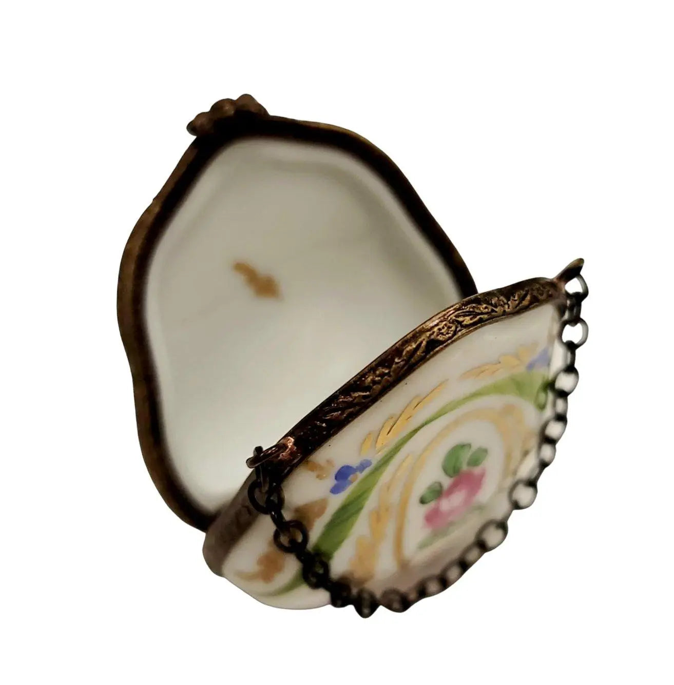 Hand Painted Golf Purse Box Porcelain Limoges purse trinket box limoges French Trinket Box