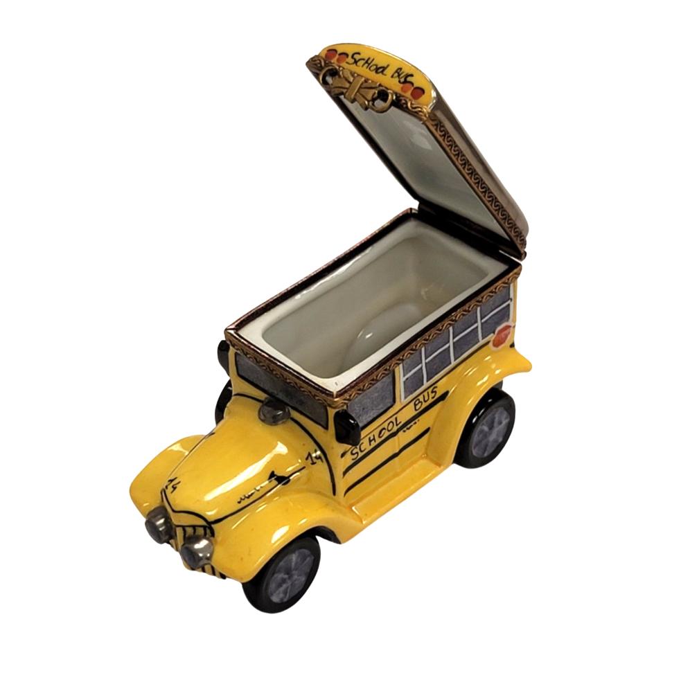 Handcrafted Limoges School Bus Box Porcelain Limoges French Trinket Box