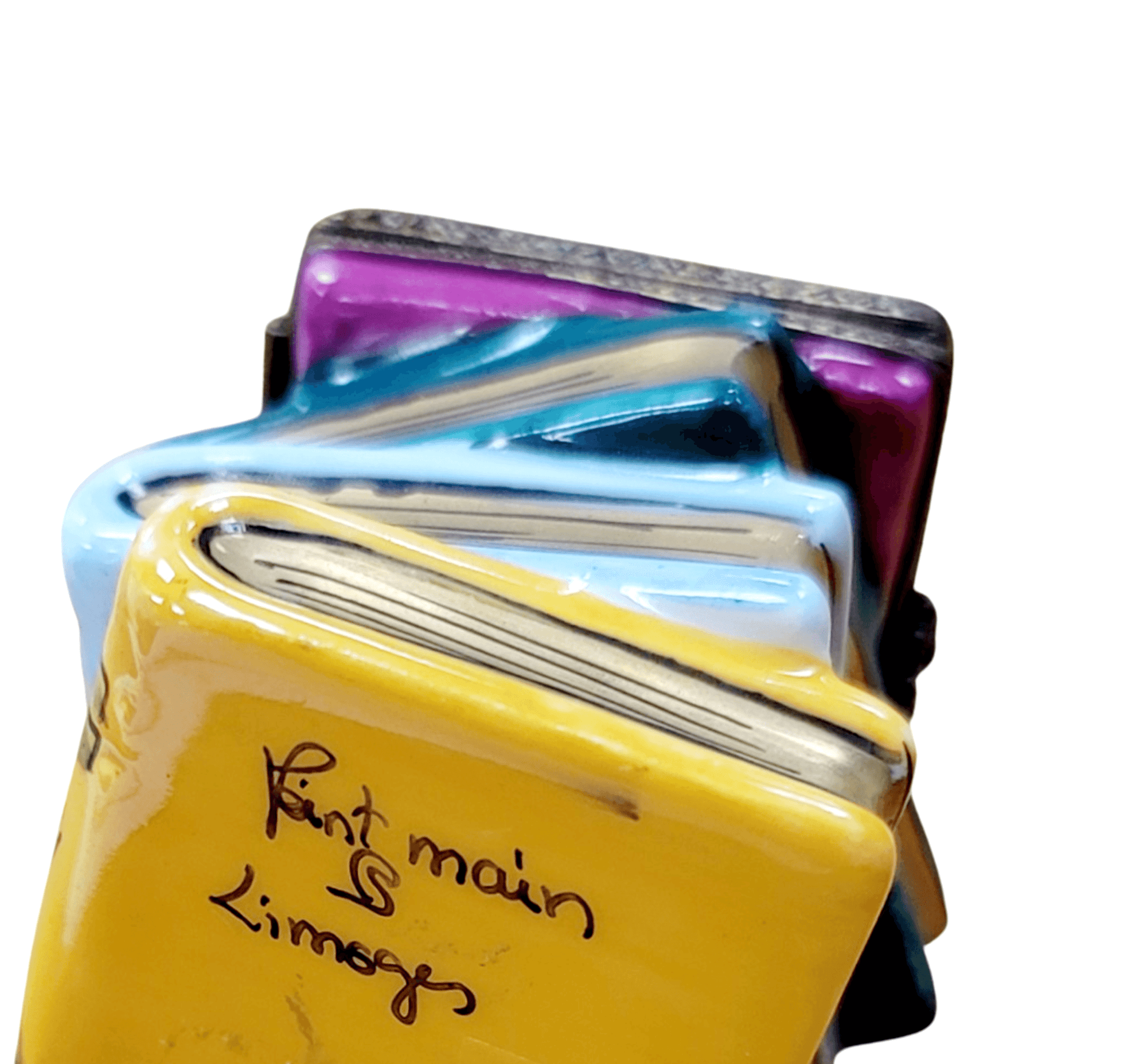 Handcrafted Limoges Stack of Books Porcelain Limoges French Trinket Box