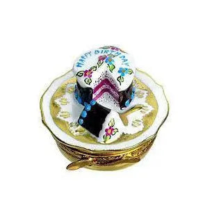 Happy Birthday Cake Porcelain Limoges Birthday French Trinket Box