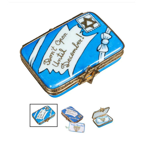 Happy Chanukah Letter Jewish Hannukah Porcelain Limoges Religion spiritual French Trinket Box