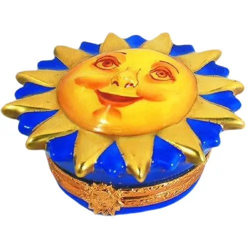 Happy Face Sun Porcelain Limoges Special Garden French Trinket Box