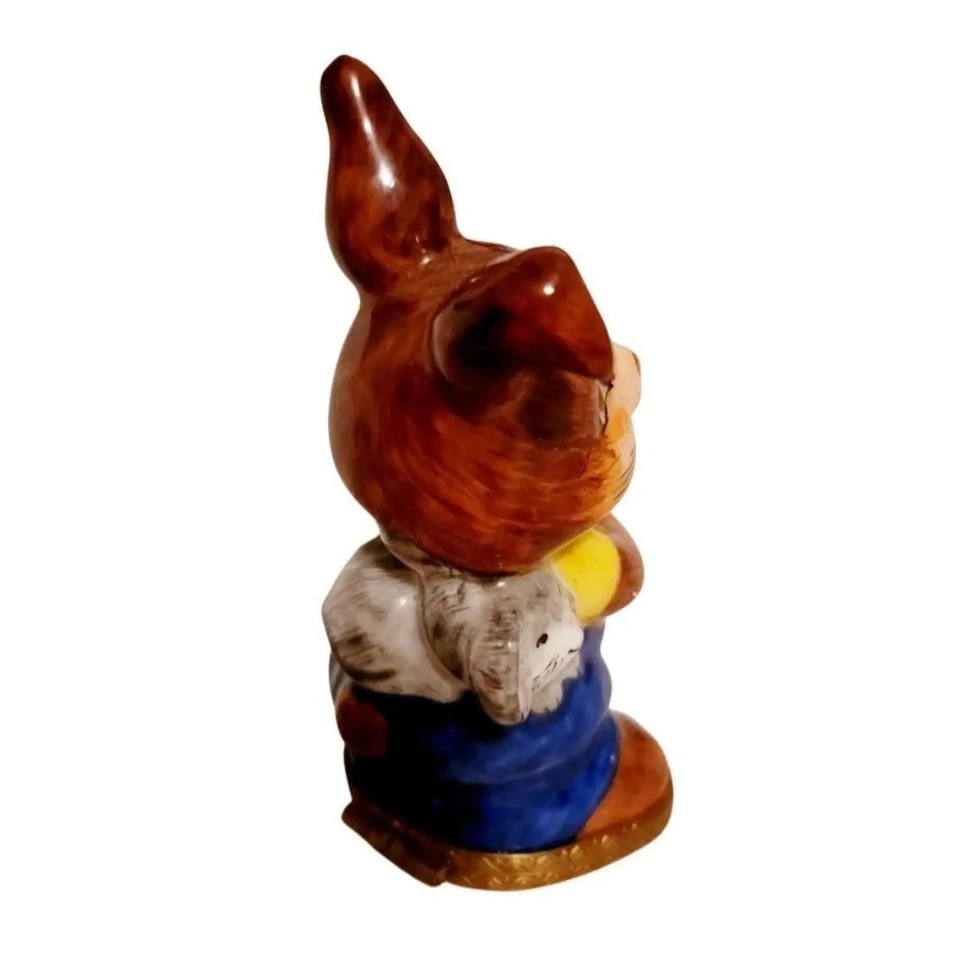 Happy Rabbit and Mouse Figurine Porcelain Limoges French Trinket Box