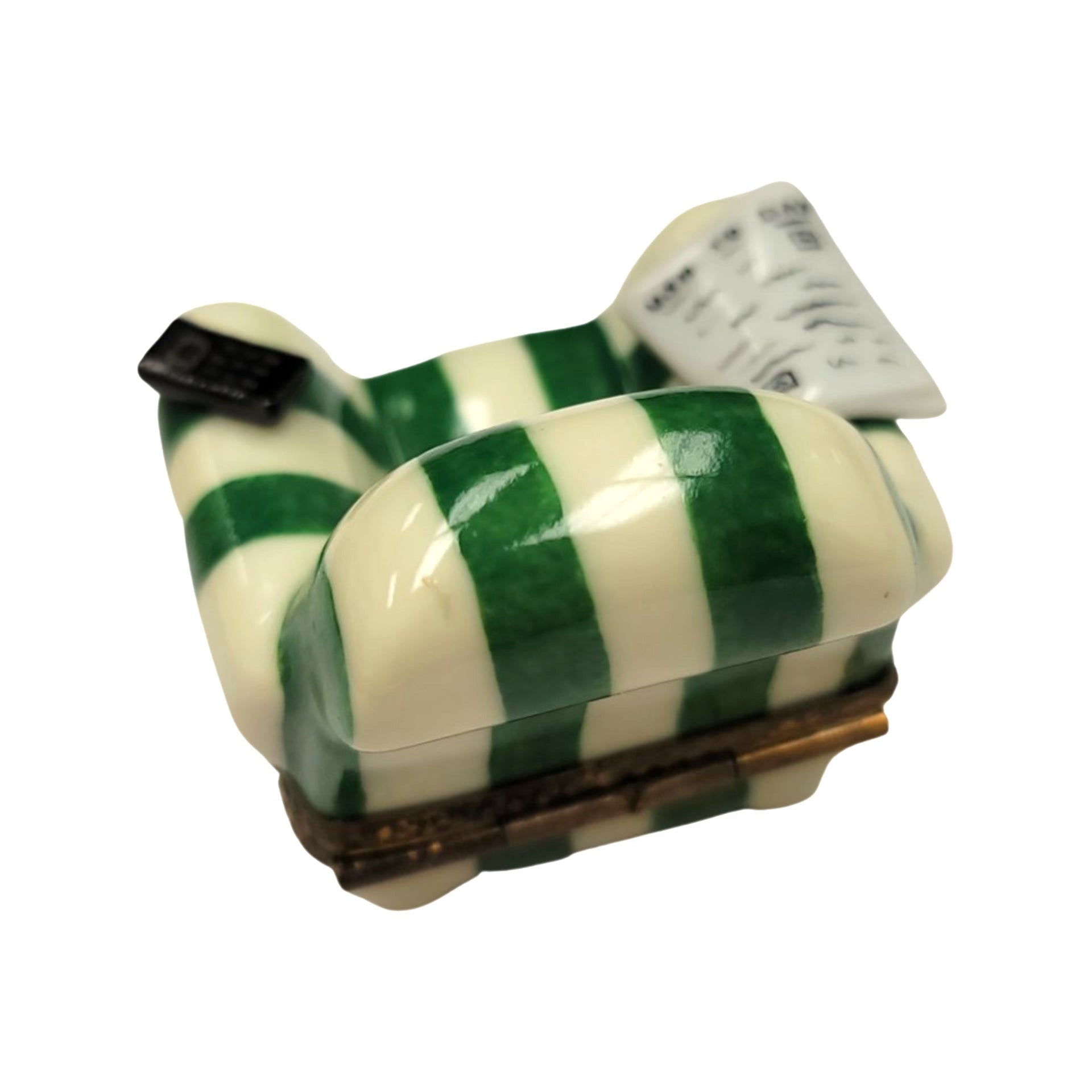 Happy Retirement Green Chair Porcelain Limoges furniture French Trinket Box