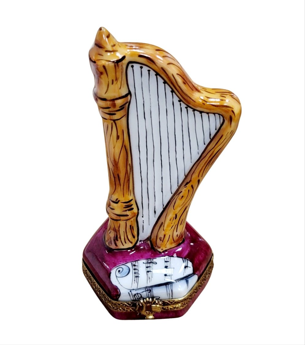 Harp Limoges Box Treasure Porcelain Limoges Music LIMOGES BOXES French Trinket Box