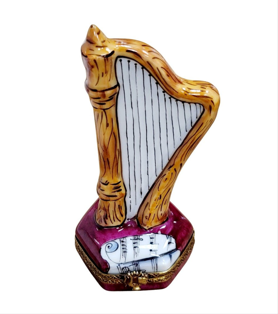Harp Limoges Box Treasure Porcelain Limoges Music LIMOGES BOXES French Trinket Box