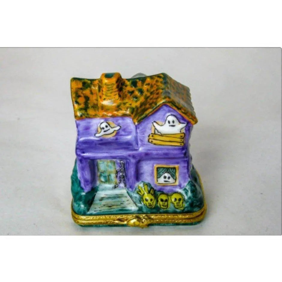 Haunted House Porcelain Limoges halloween French Trinket Box