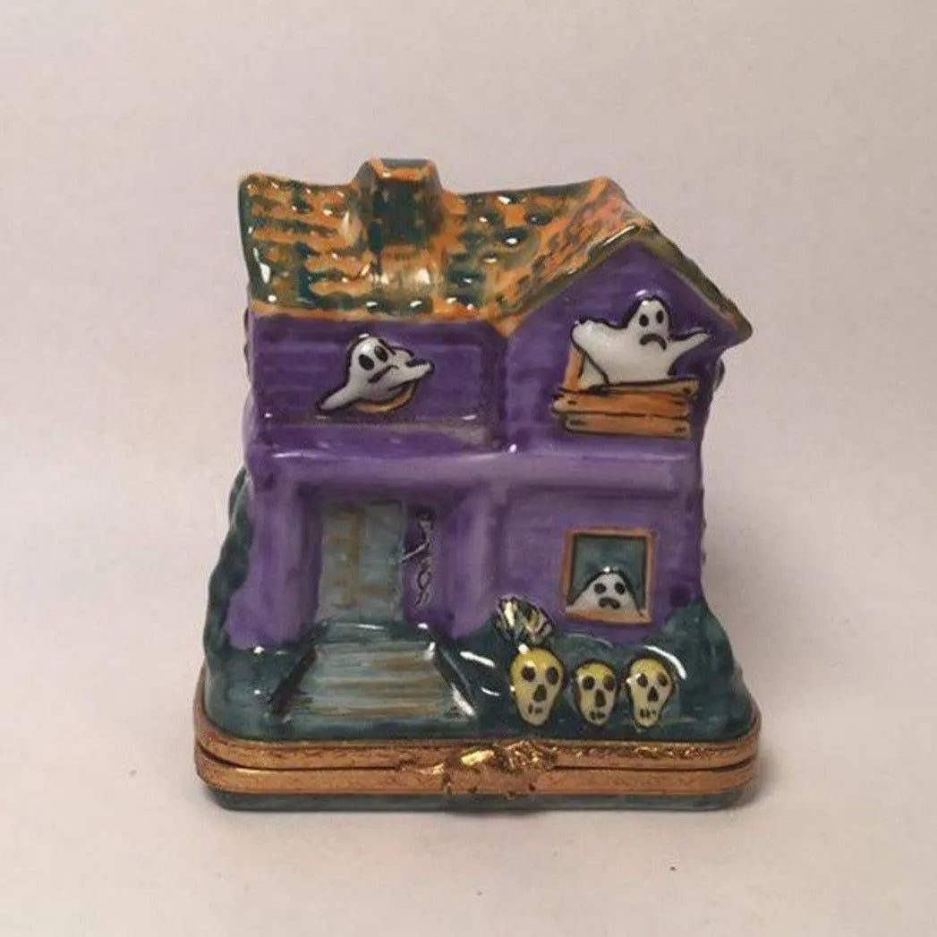 Haunted House Porcelain Limoges halloween French Trinket Box