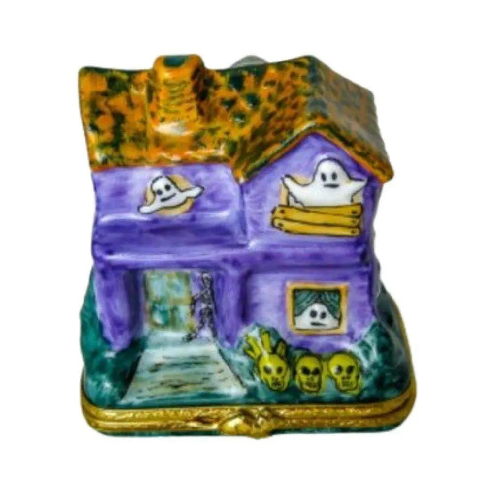 Haunted House Porcelain Limoges halloween French Trinket Box