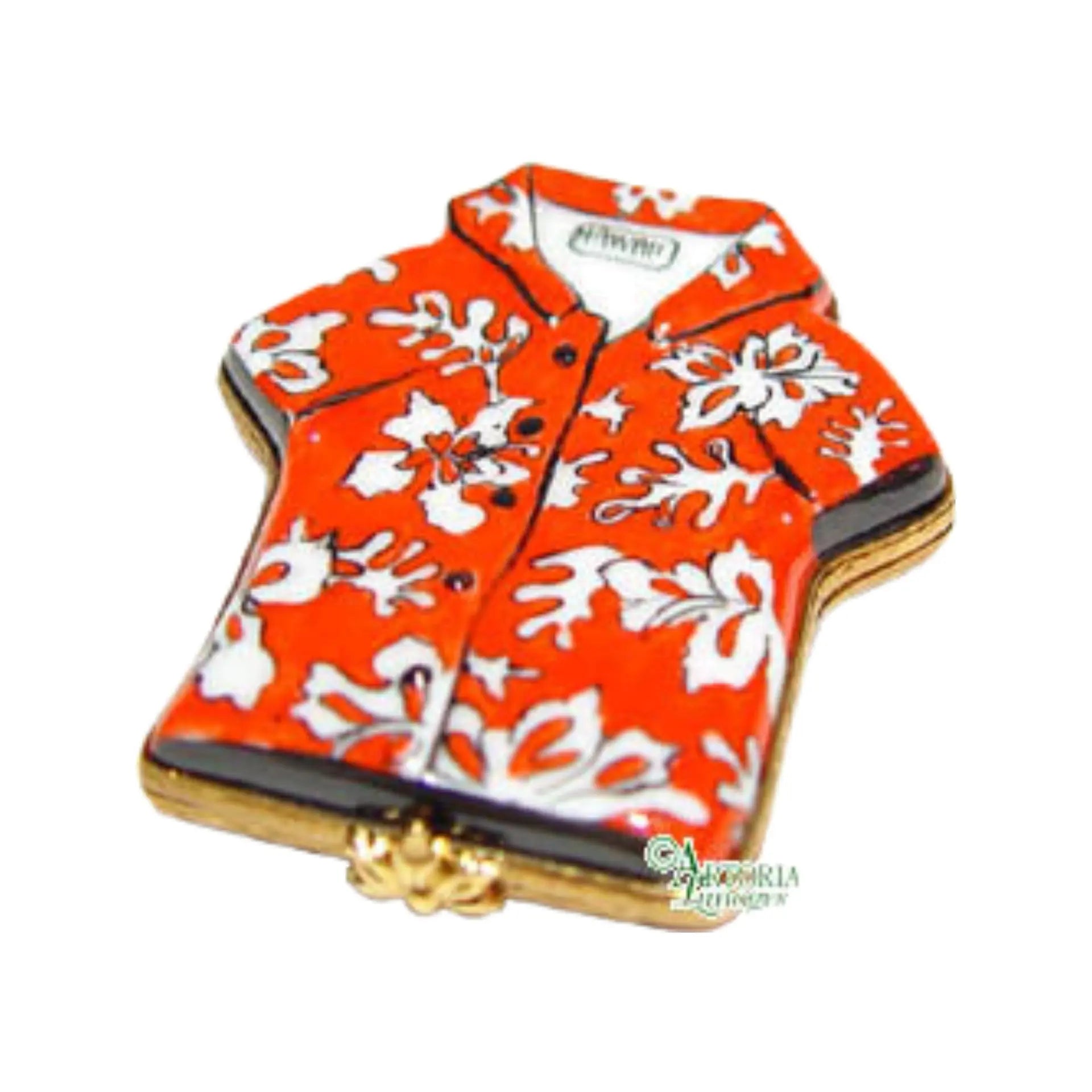 Hawaiian Shirt Porcelain Limoges Beach Us travel ocean Travel French Trinket Box