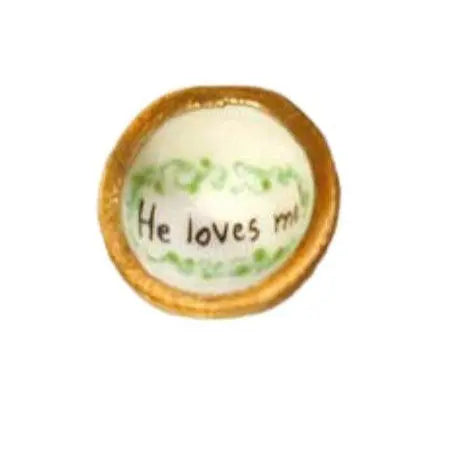 'He Loves Me' Daisy Garden Porcelain Limoges Flowers Garden French Trinket Box