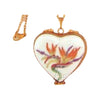 Heart Limoges Pendant Bird Of Paradise Pictute Frame inside Porcelain Limoges heart jewelry French Trinket Box