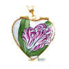 Heart Pendant: Tulip Porcelain Limoges heart garden French Trinket Box
