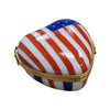 Heart Shaped American Flag Box Porcelain Limoges united states patriotic heart French Trinket Box