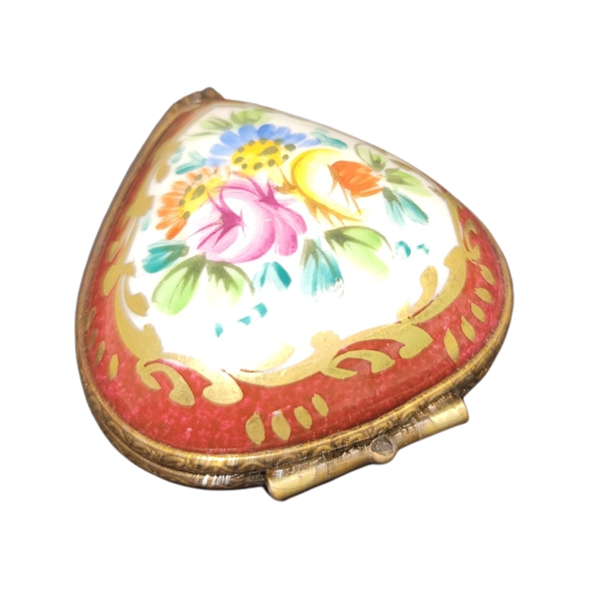 Heart Shaped Floral Elegance Porcelain Limoges hearts LIMOGES BOXES French Trinket Box