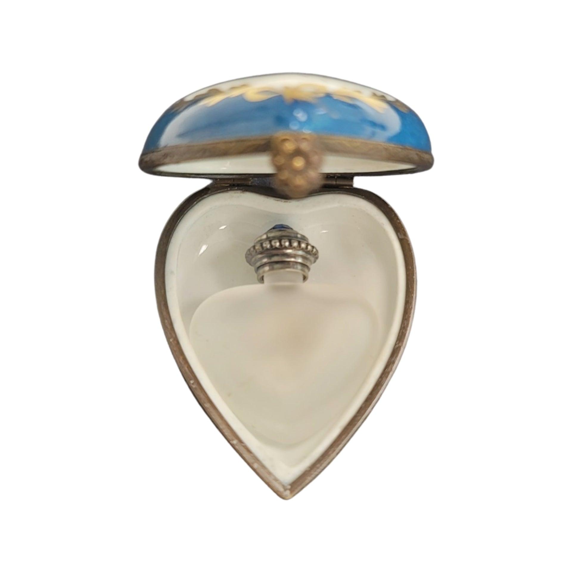 Heart Shaped Limoges Perfume Box Porcelain Limoges hearts perfume French Trinket Box