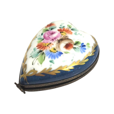 Heart Shaped Limoges Perfume Box Porcelain Limoges hearts perfume French Trinket Box