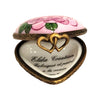 Heart-Shaped Rose Pendant Porcelain Limoges heart jewelry Limoges Boxes French Trinket Box