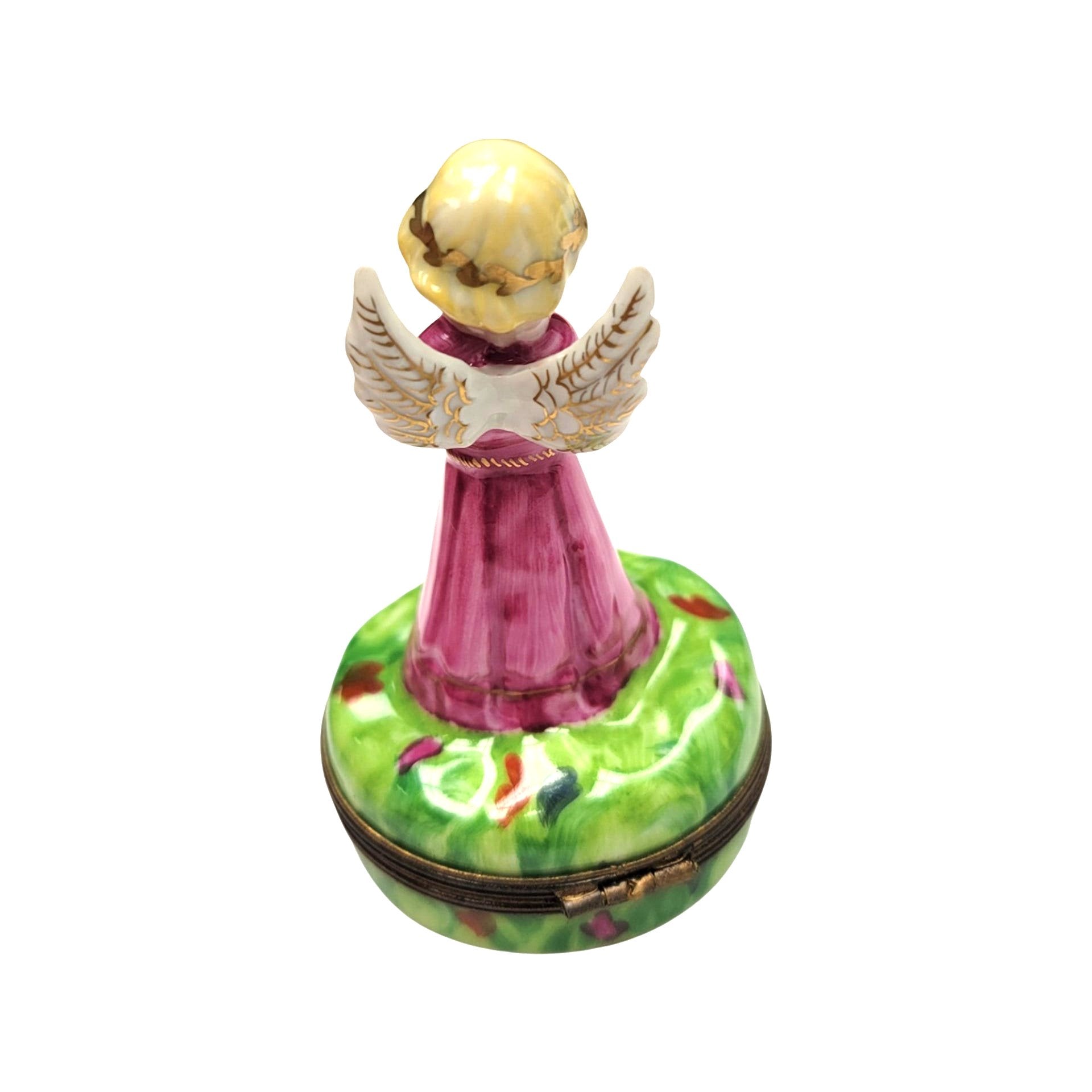Heavenly Angel Figurine Box Porcelain Limoges Angel French Trinket Box