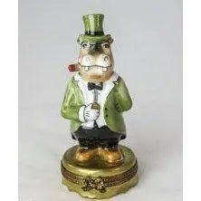 Hippopatumus Banker Porcelain Limoges wild professional limoges boxes French Trinket Box