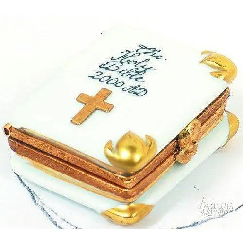 Holy Bible Porcelain Limoges religion christian French Trinket Box
