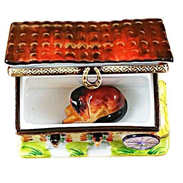 Horse Barn Porcelain Limoges farm animal horse French Trinket Box