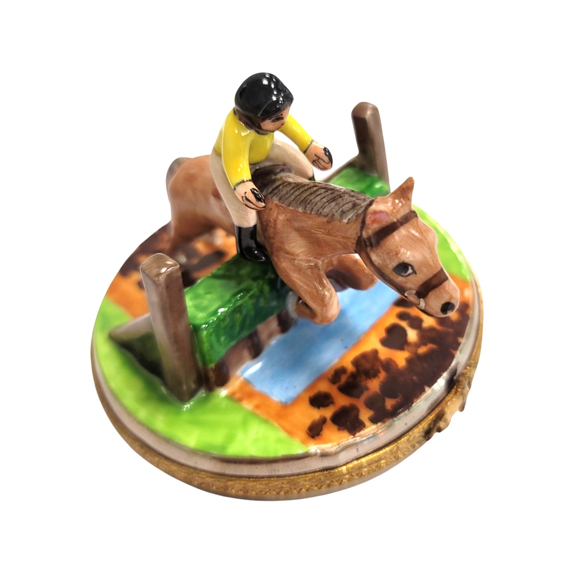 Horse Jumping Elegance Figurine Porcelain Limoges farm LIMOGES BOXES professional horse French Trinket Box