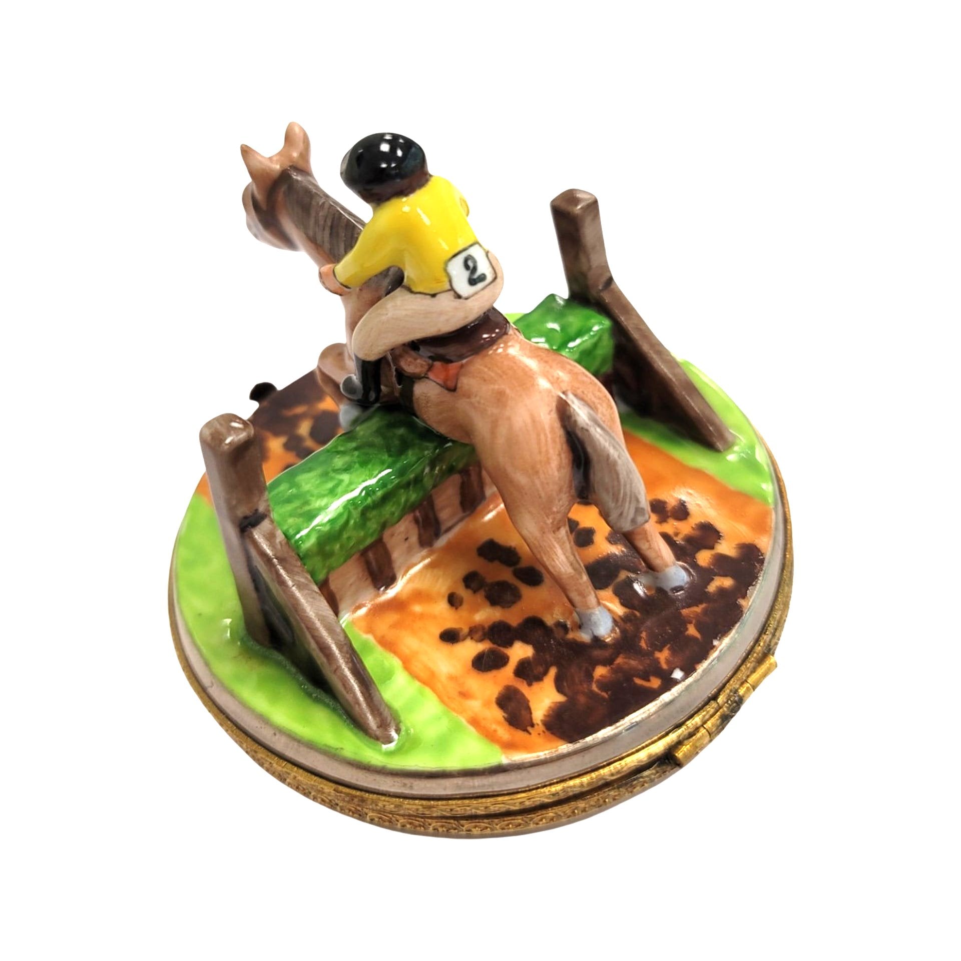 Horse Jumping Elegance Figurine Porcelain Limoges farm LIMOGES BOXES professional horse French Trinket Box
