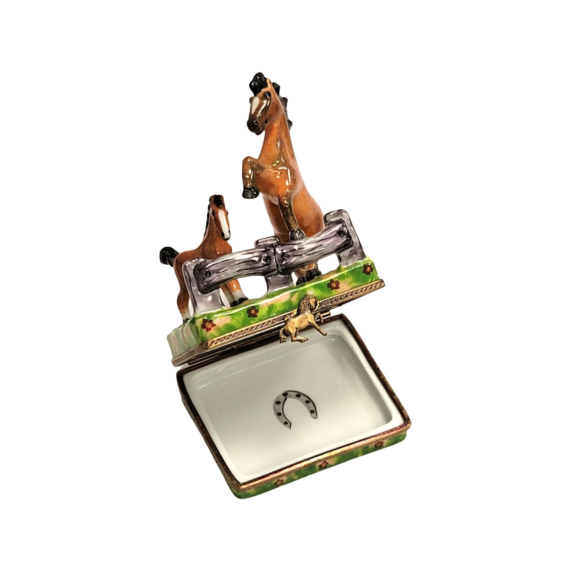 Horses in Meadow Limoges Box Porcelain Limoges farm LIMOGES BOXES French Trinket Box