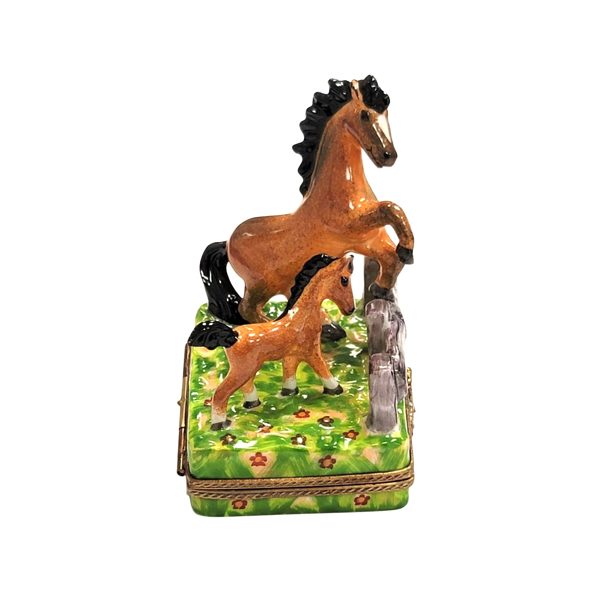 Horses in Meadow Limoges Box Porcelain Limoges farm LIMOGES BOXES French Trinket Box