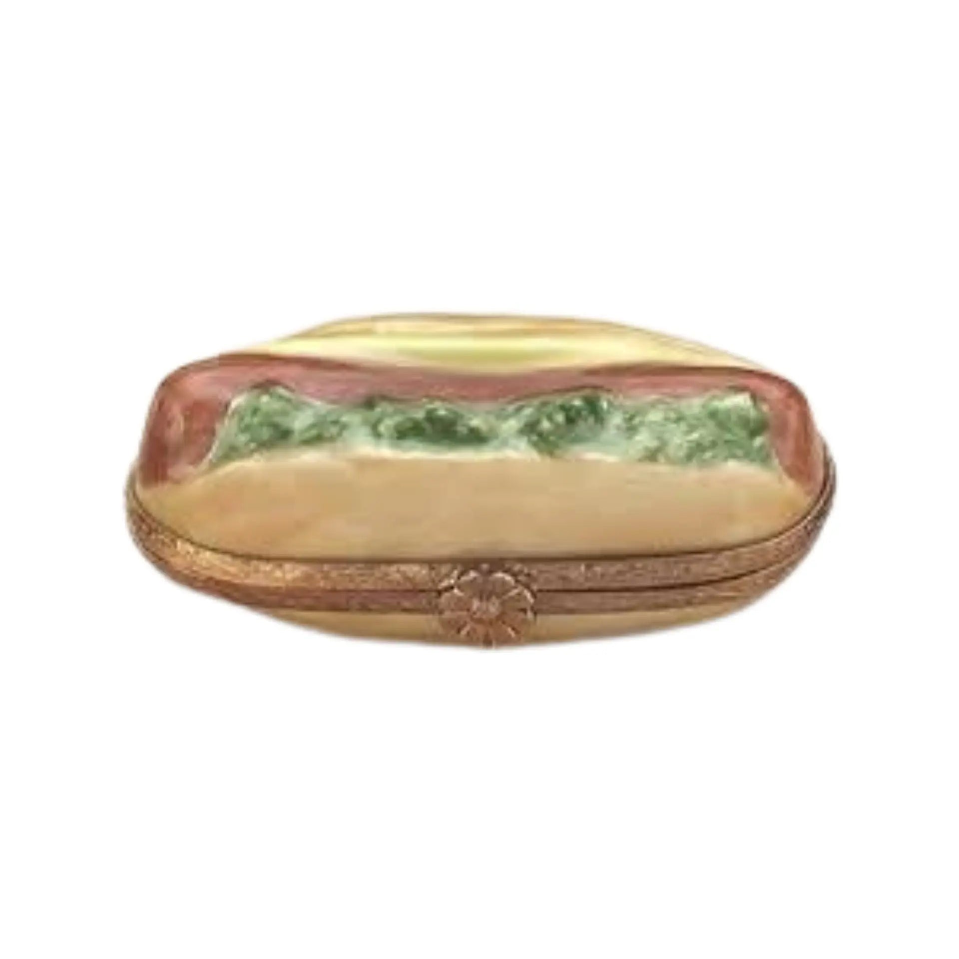 Hot Dog hotdog Porcelain Limoges Food French Trinket Box