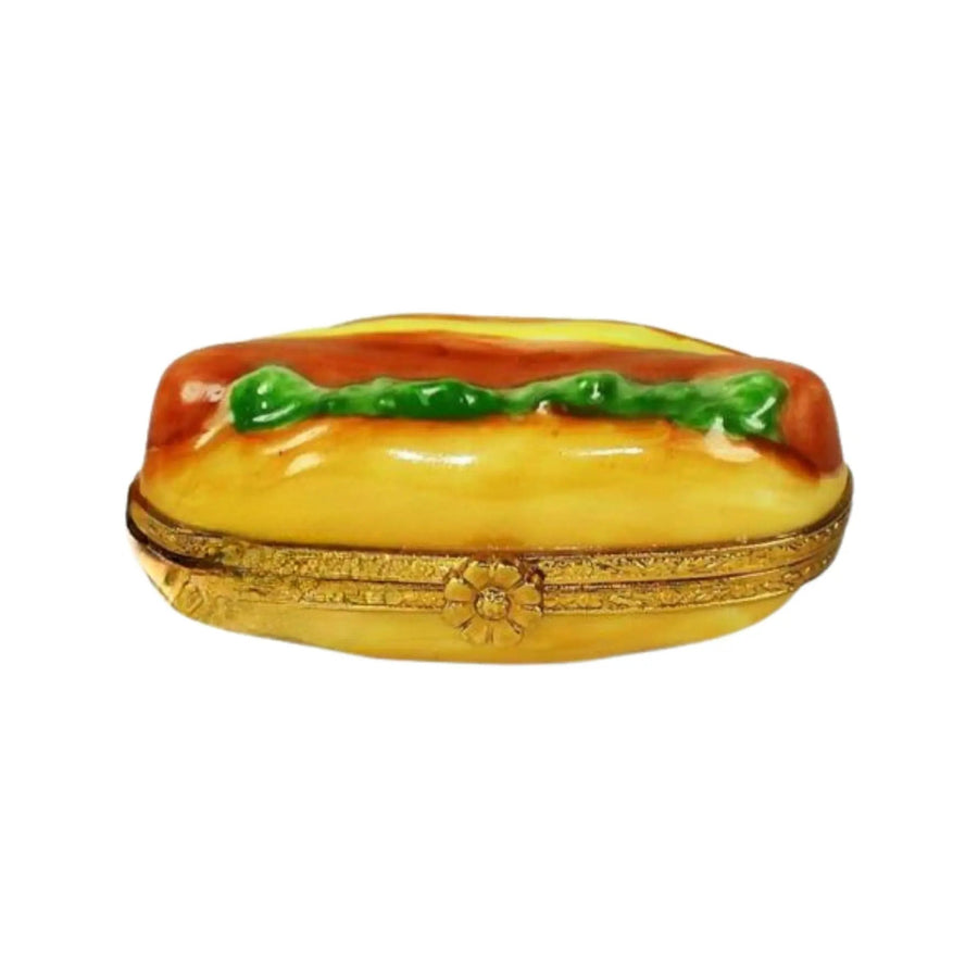 Hot Dog hotdog Porcelain Limoges Food French Trinket Box