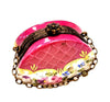 Hot Pink Floral Limoges Purse Porcelain Limoges purse trinket box limoges French Trinket Box