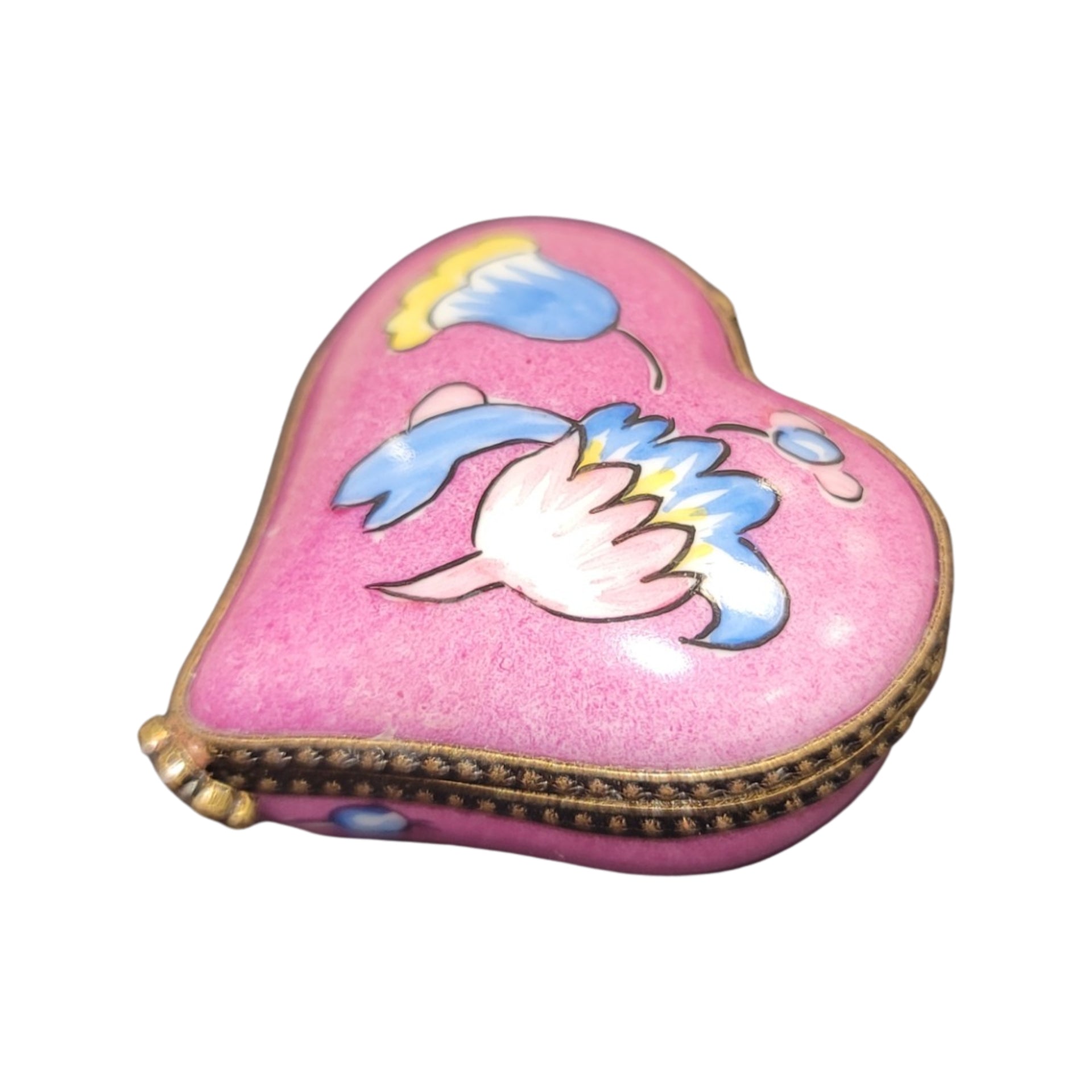 Hot Pink Heart Treasure Box Porcelain Limoges hearts LIMOGES BOXES French Trinket Box
