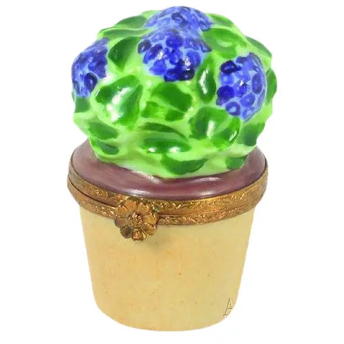 Hydrangea: Blue Garden Porcelain Limoges garden flowers French Trinket Box