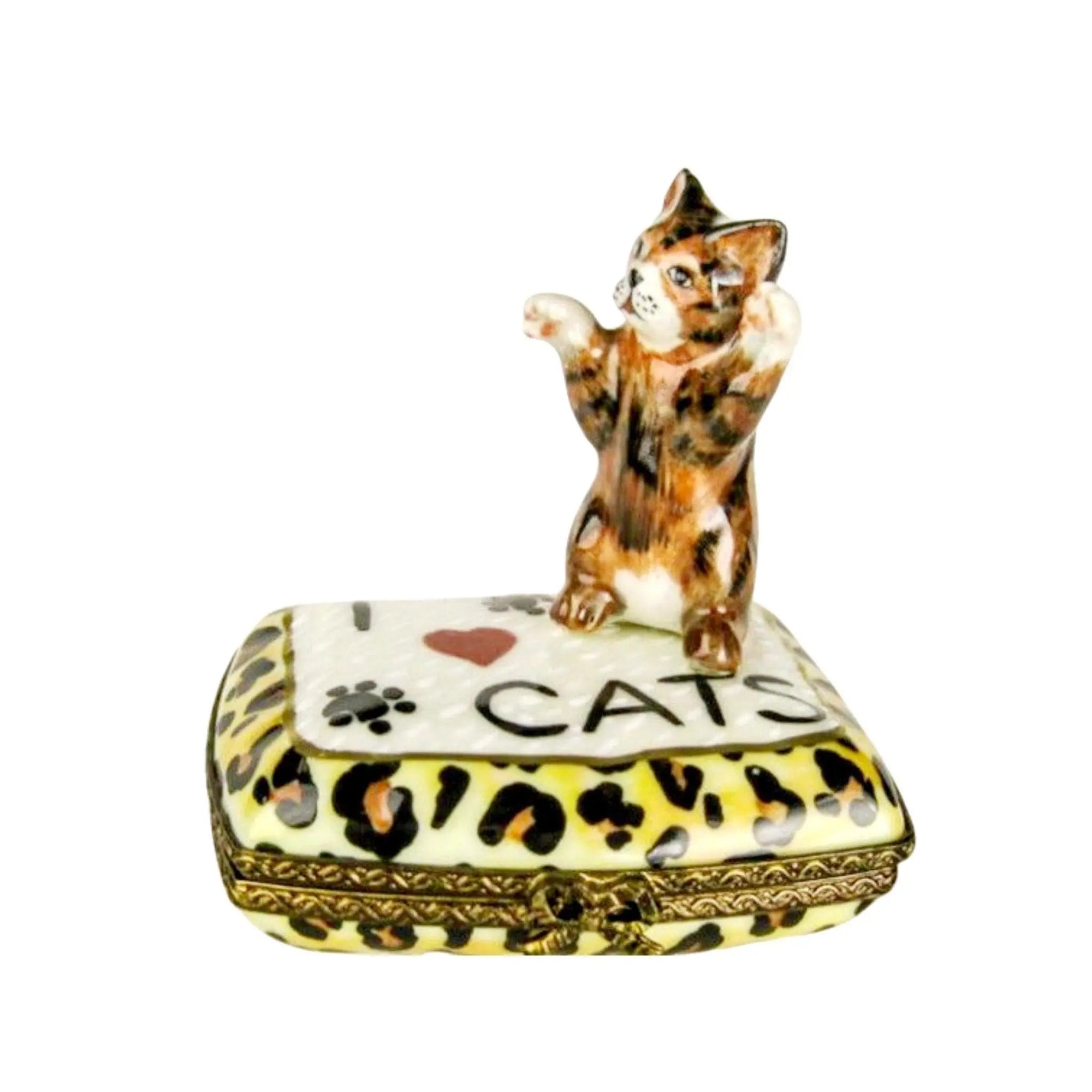 I Love Cats Porcelain Limoges cat cats limoge box French Trinket Box