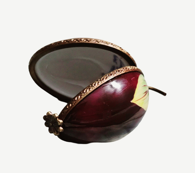 Hand-Painted Limoges Plum Box Porcelain Limoges Fruit French Trinket Box