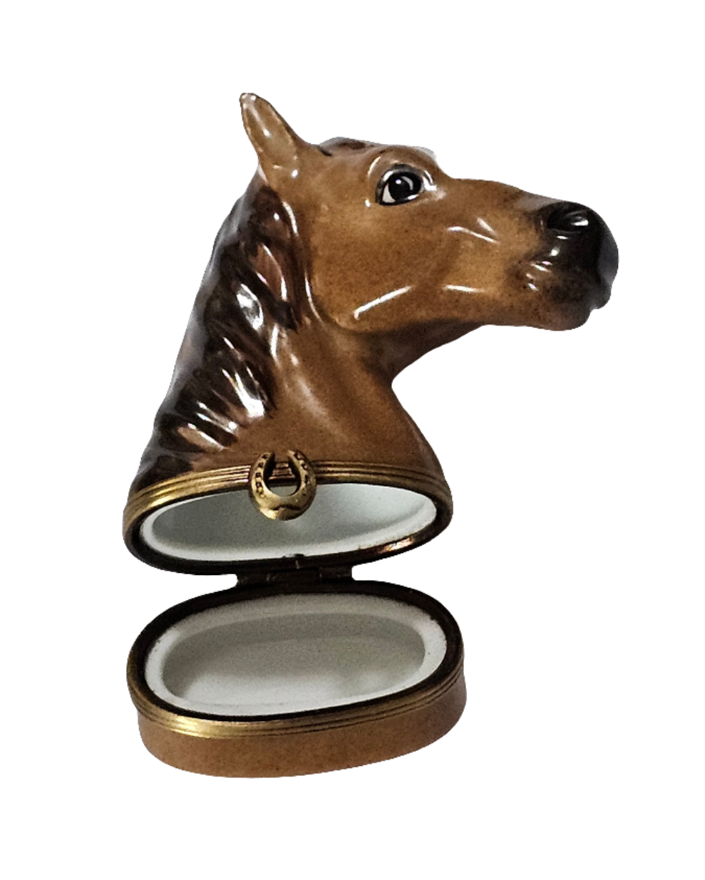 Exquisite Horse Head Limoges Box Porcelain Limoges wild animals French Trinket Box