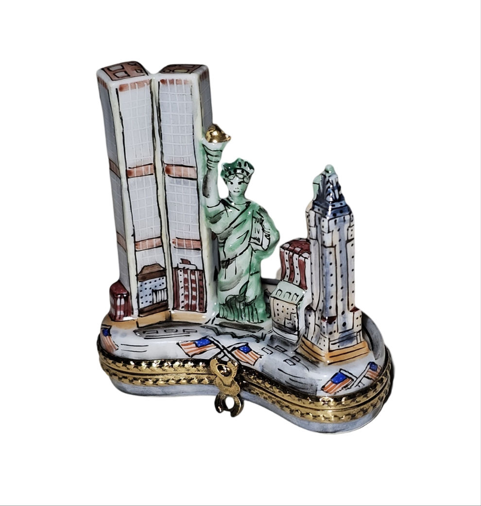 Old New York City Skyline Limoges Box Porcelain Limoges Monument travel united French Trinket Box