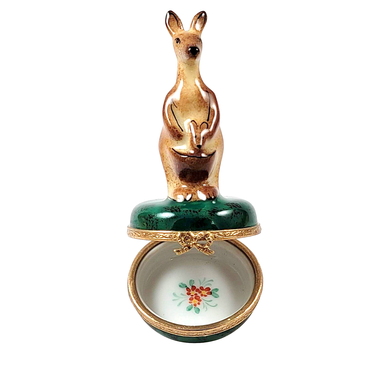 Kangaroo Australia Porcelain Limoges wild animals travel French Trinket Box