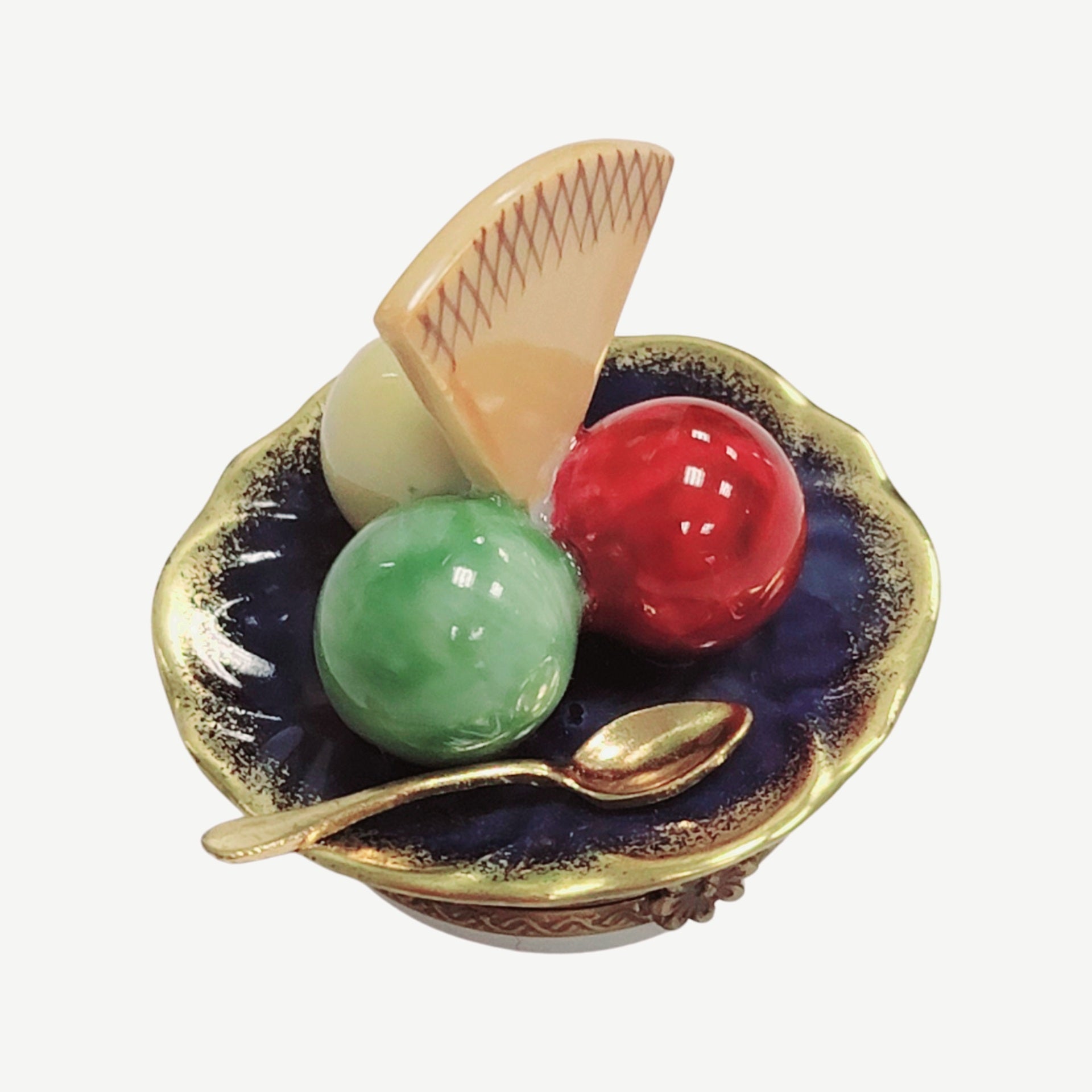 Rare Limoges Ice Cream Bowl Porcelain Limoges Dessert French Trinket Box