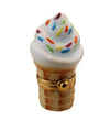 Ice Cream Cone w Sprinkles Porcelain Limoges Dessert French Trinket Box