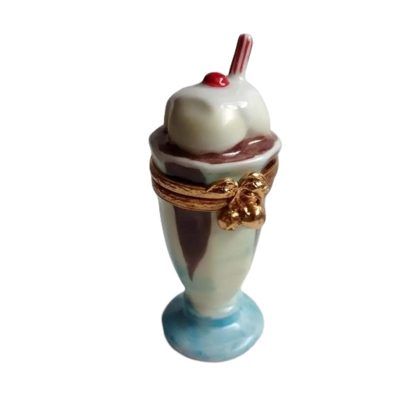 Ice Cream Sundae Porcelain Limoges Dessert Carnival French Trinket Box